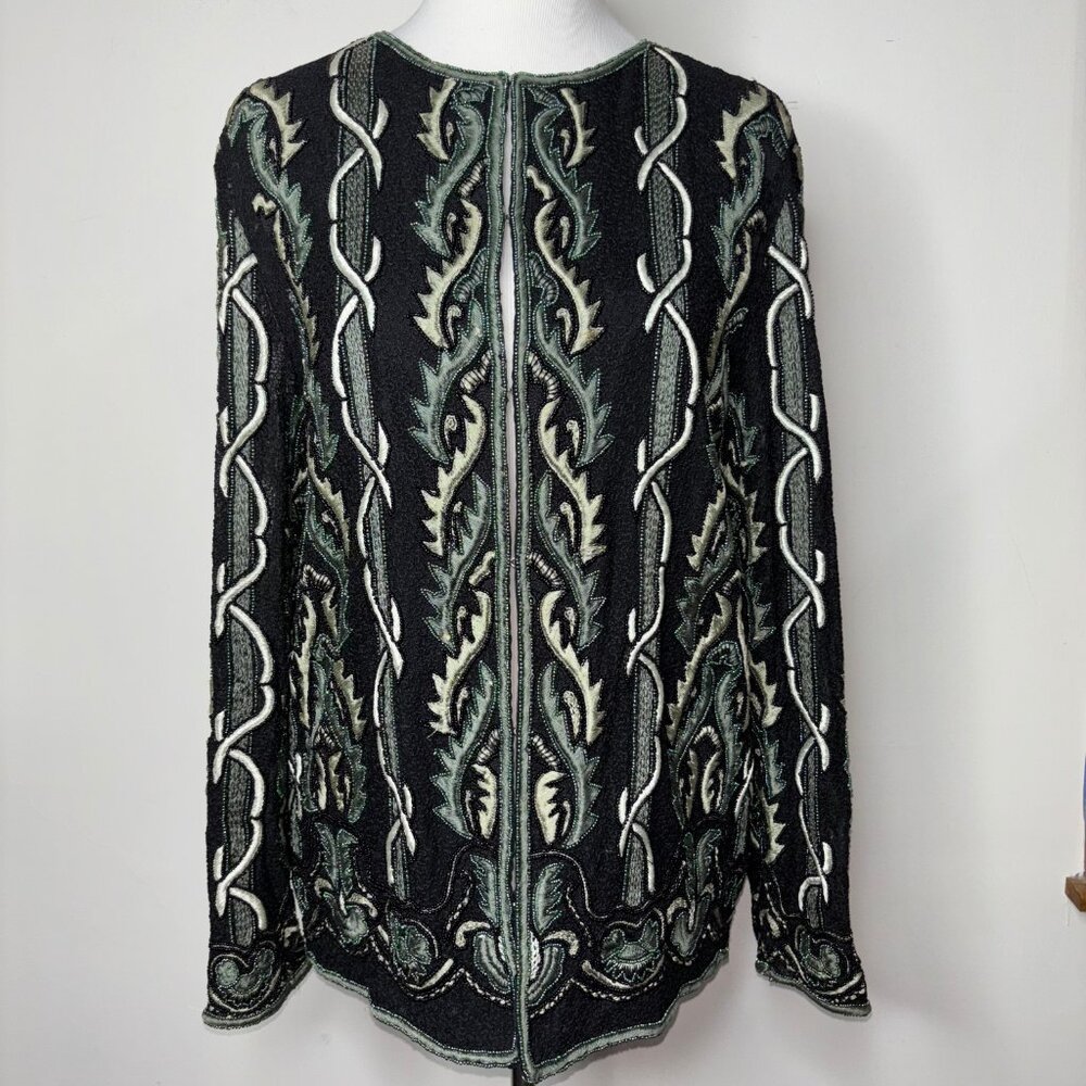 Vintage Sumiko of America Beaded Embroidered Jacket Blazer Evening Wear